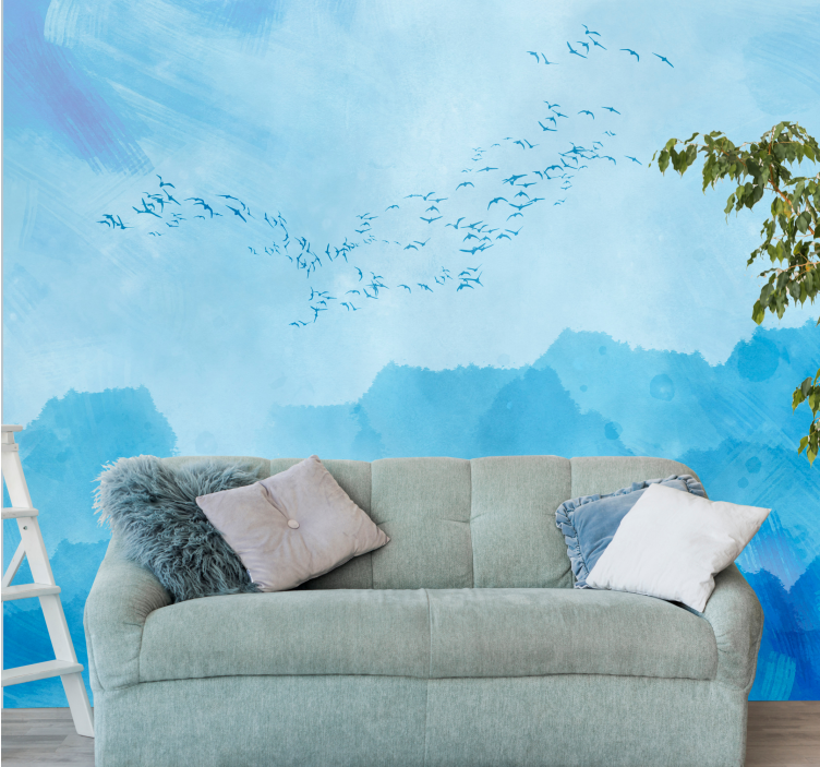 Birds Flying High nature wall mural - TenStickers