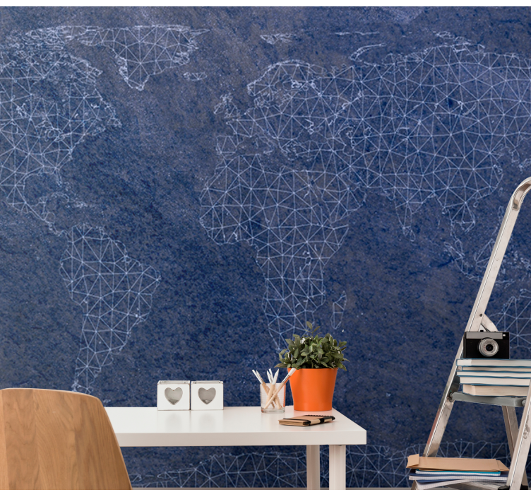 Blue connected  Home office Wall Mural - TenStickers