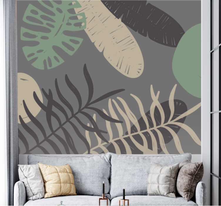 "Boho" style jungle nature wall mural - TenStickers