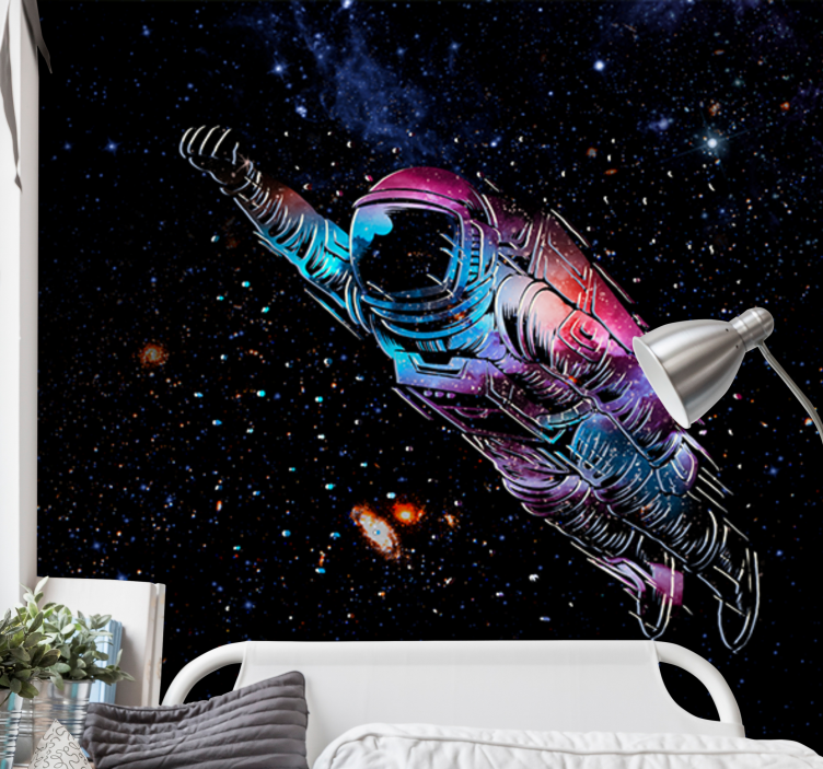 Brave astronaut space mural - TenStickers