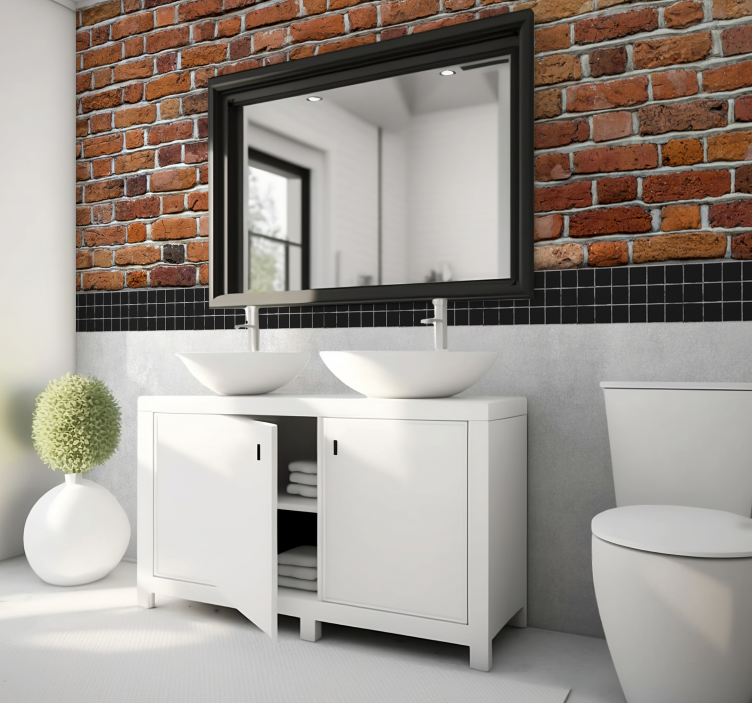 Red brick tile mural for wall - TenStickers