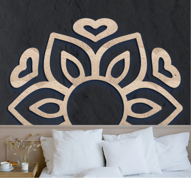 Buddha mural heart lotus artwork - TenStickers
