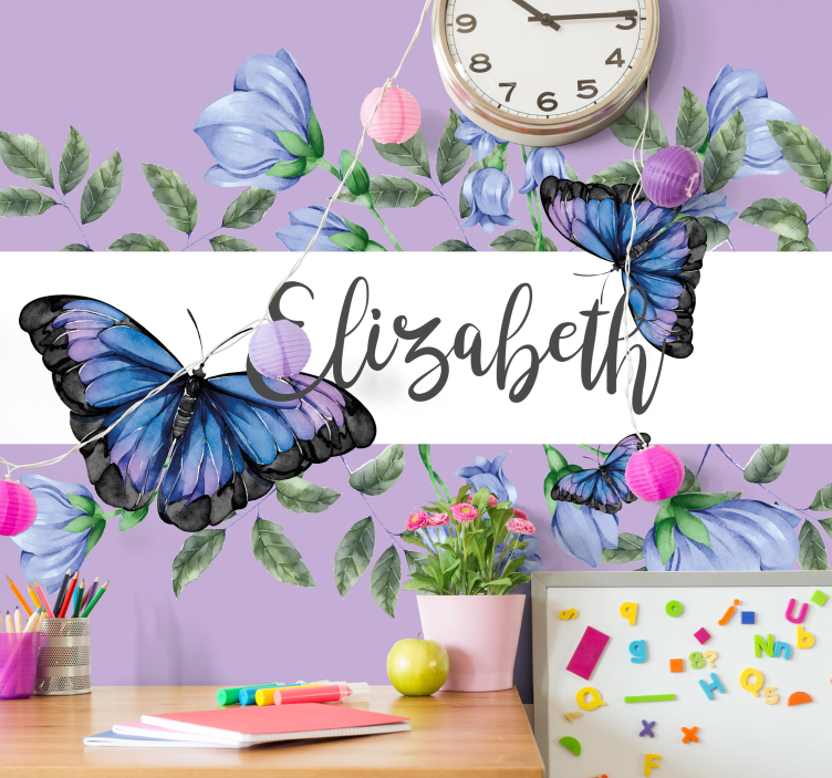 Butterflies and Blooms flower mural - TenStickers
