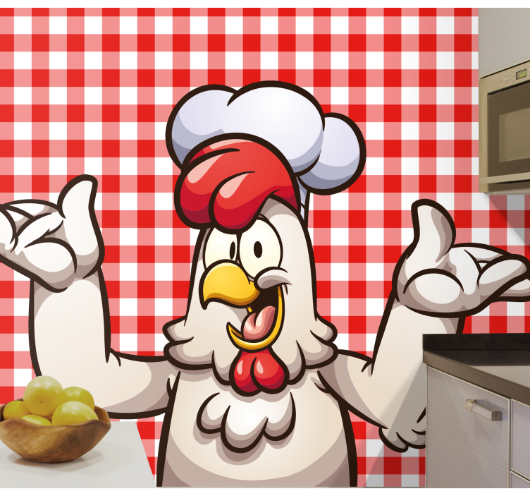 Cartoon chicken cook wall mural - TenStickers
