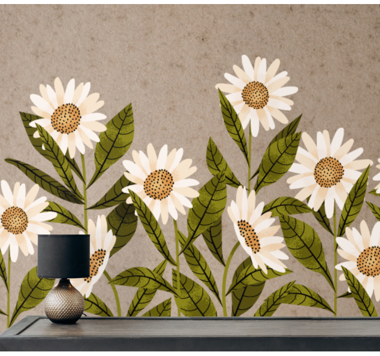 Charming Daisy Arrangement flower mural - TenStickers