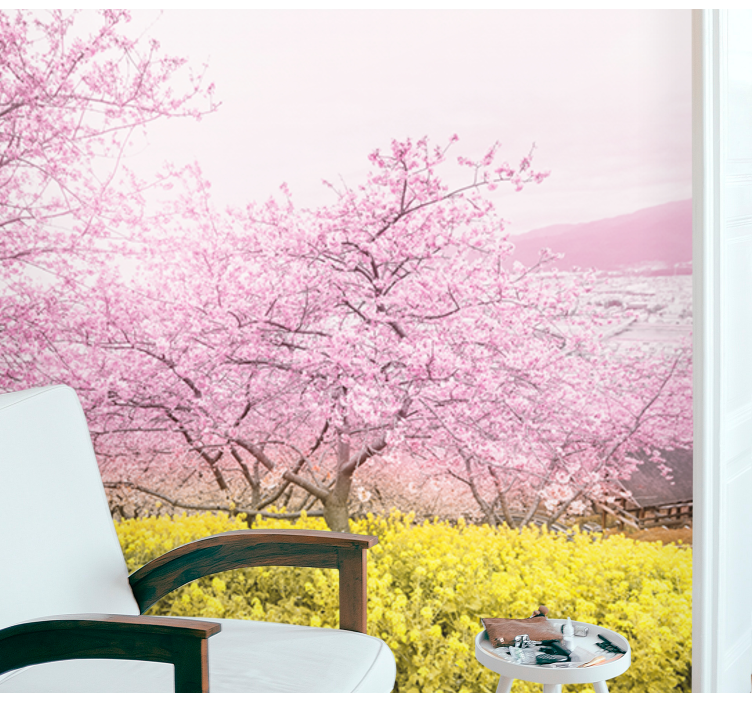 Cherry Blossom Tranquility flower mural - TenStickers