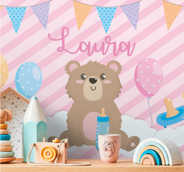Children wall mural cute bear design - TenStickers