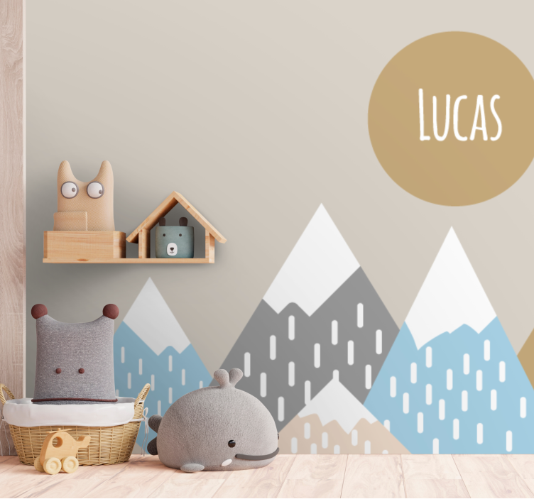Children wall mural mountain peaks design - TenStickers