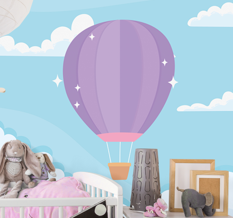 Children wall mural playful hot air balloons - TenStickers