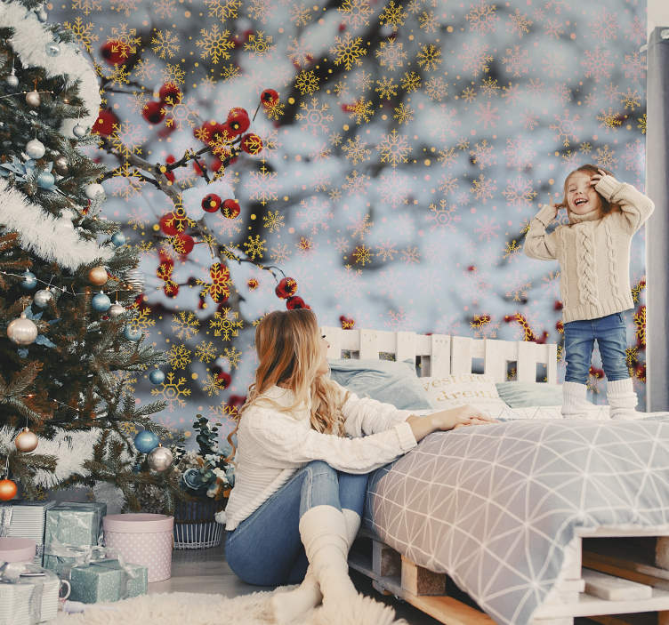 Christmas snowflakes Wall Murals for Bedrooms - TenStickers