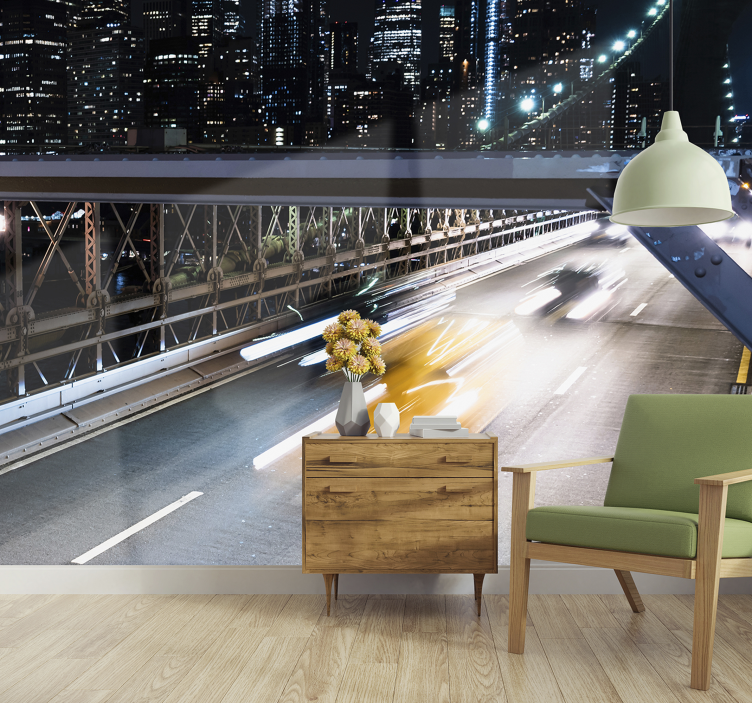 City wall mural city night lights - TenStickers