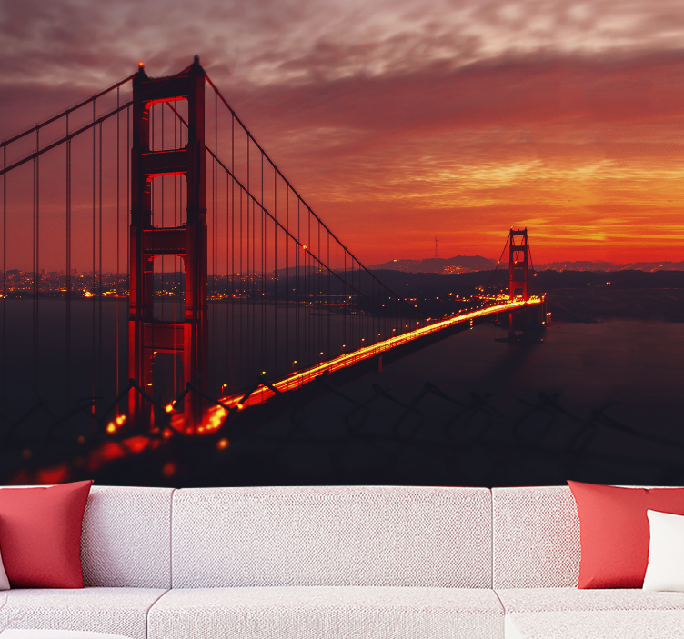 City wall mural golden gate arch design - TenStickers