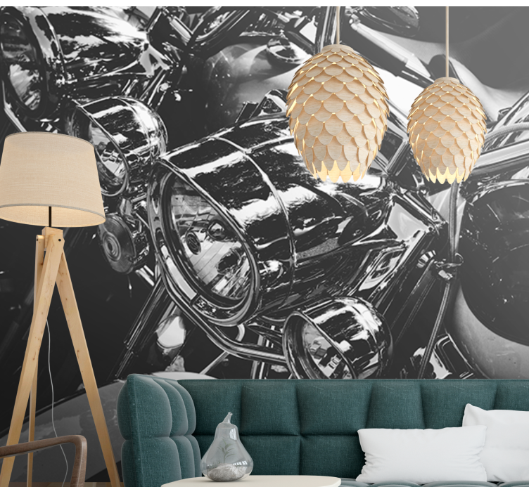 Classic Chrome Motorcycles vehicle mural - TenStickers