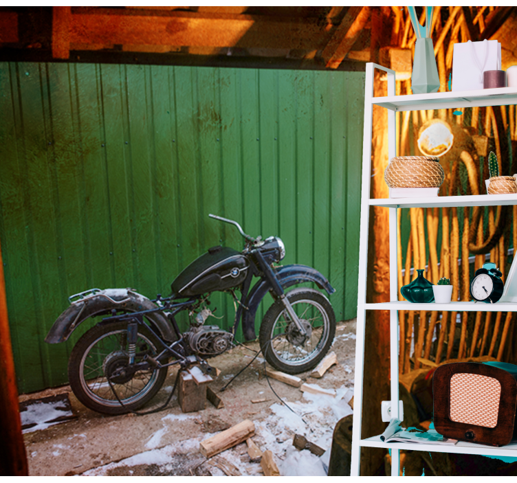 Classic Motorcycle Scene vehicle mural - TenStickers