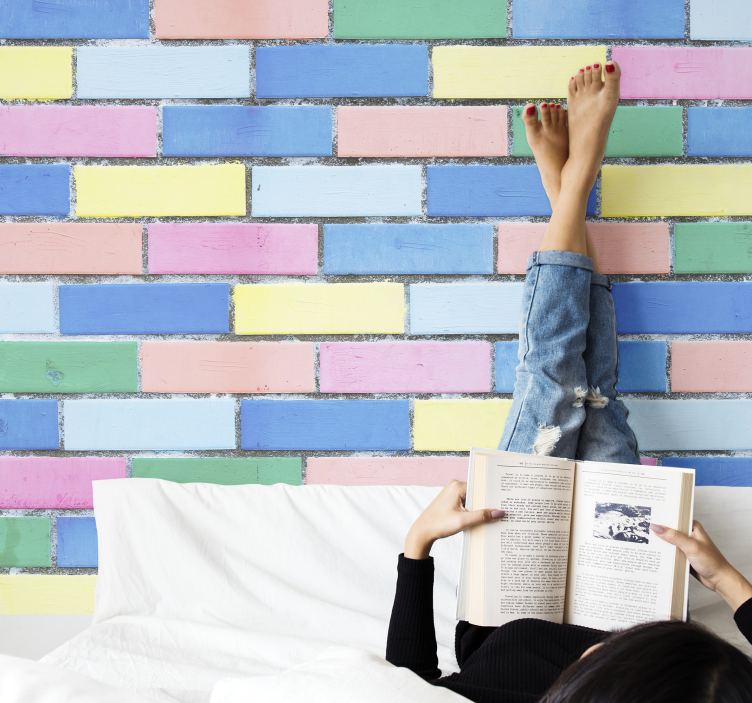 Colorful brick  wall mural - TenStickers