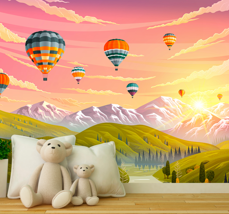 Colorful hot air balloons Kids wall Murals - TenStickers