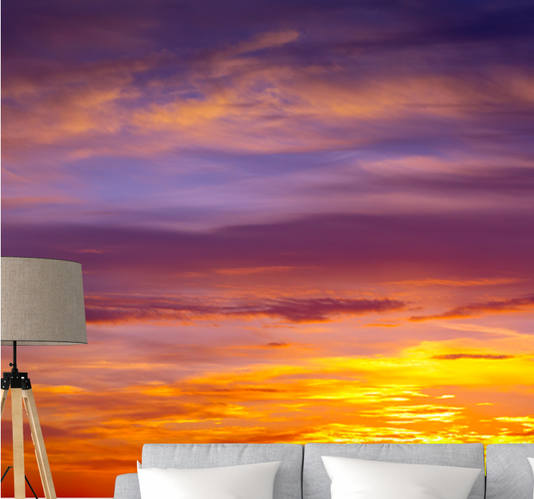 Colourful sunset aesthetic nature wall mural - TenStickers