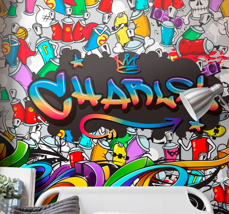 Custom name graffiti graffiti wall mural - TenStickers