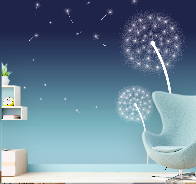 Dandelion mural gentle dandelion breeze - TenStickers
