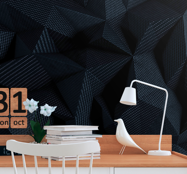 Dark fabric geometric  3D Wall Mural - TenStickers