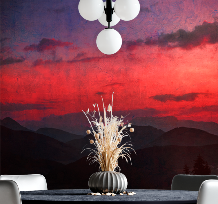 Dark sunset aesthetic colours nature wall mural - TenStickers