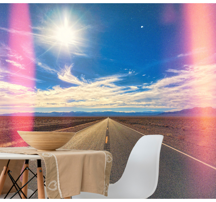 Desert Highway Scene landscape mural wallpaper - TenStickers