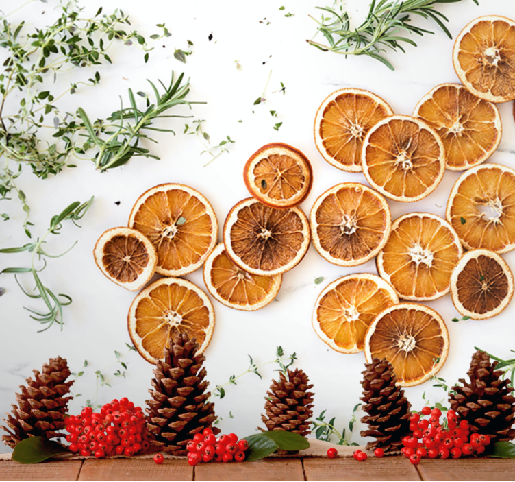 Dried Citrus Elegance flower mural - TenStickers