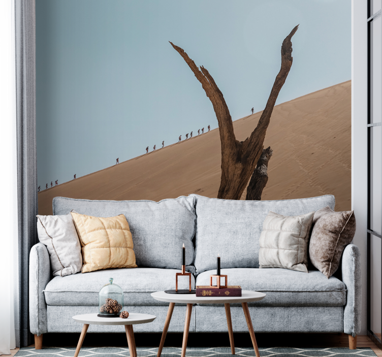 Dune Hikers Silhouette desert mural - TenStickers