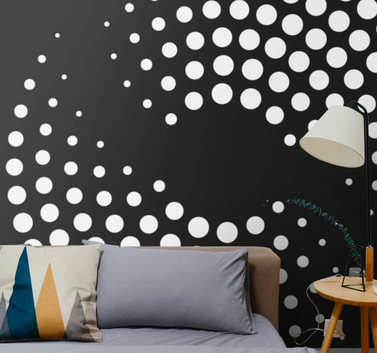 Dynamic white dotted design photo mural - TenStickers