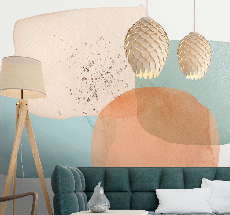 Earth colors minimalist design Hallway Mural - TenStickers