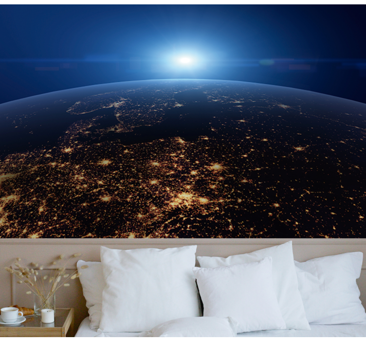 Earth from Space Mural Bedroom - TenStickers
