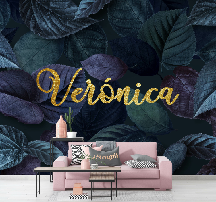 Elegant Leaf Pattern flower mural - TenStickers