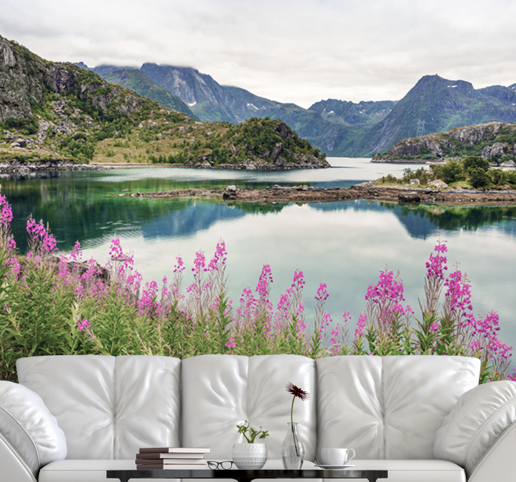 Enchanting norwegian fjord landscape mural wallpaper - TenStickers
