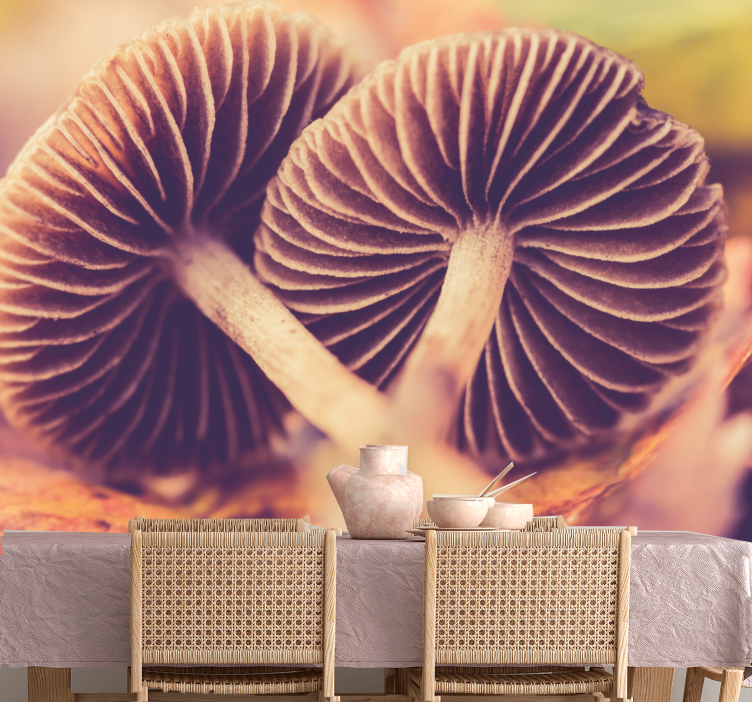 Evasive wild mushroom nature wall mural - TenStickers
