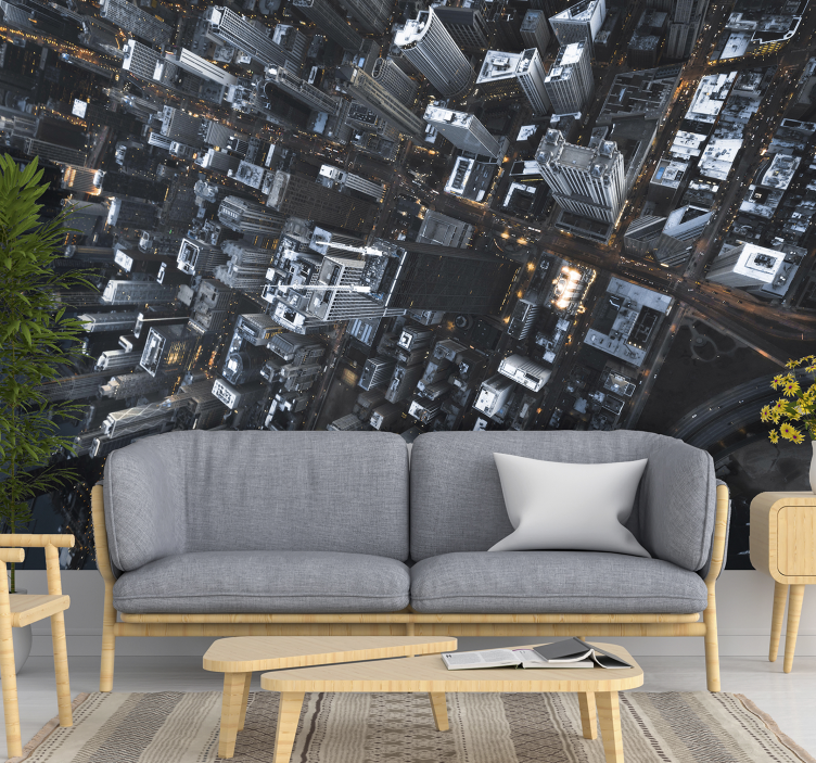 Eye view of high rise building wall mural - TenStickers