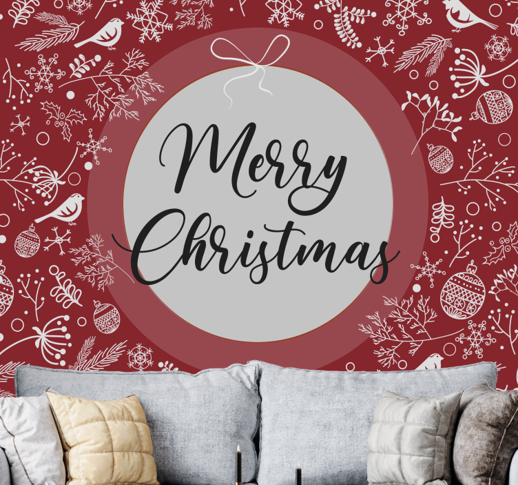 Festive Holiday Wishes christmas mural - TenStickers