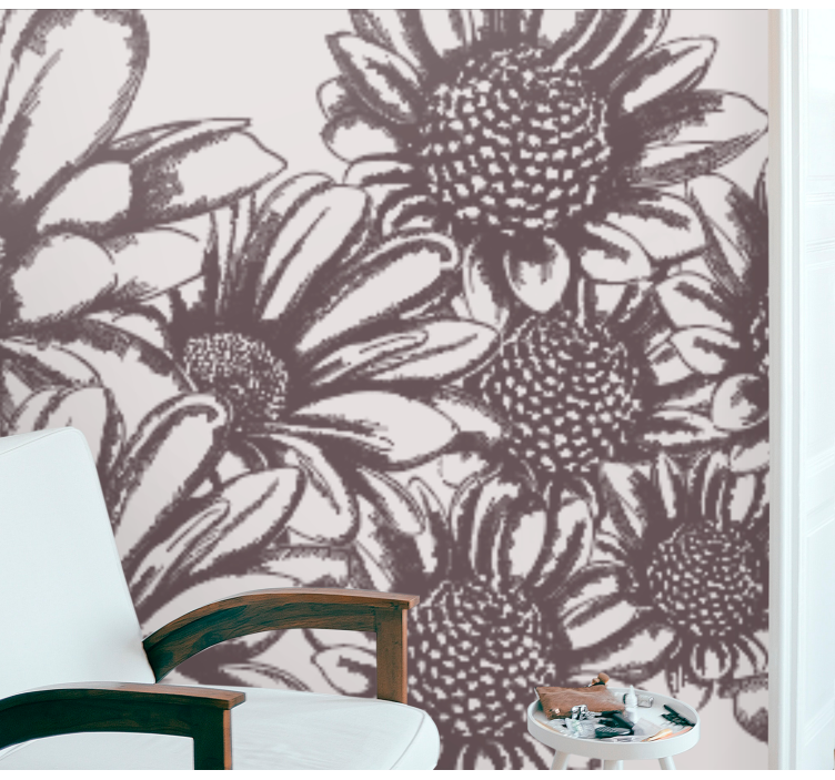 Flower mural daisy flower pattern - TenStickers