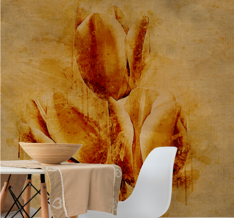Flower mural elegant tulip arrangement - TenStickers