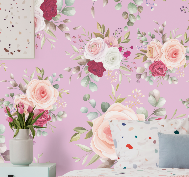 Flower mural floral bouquet design - TenStickers
