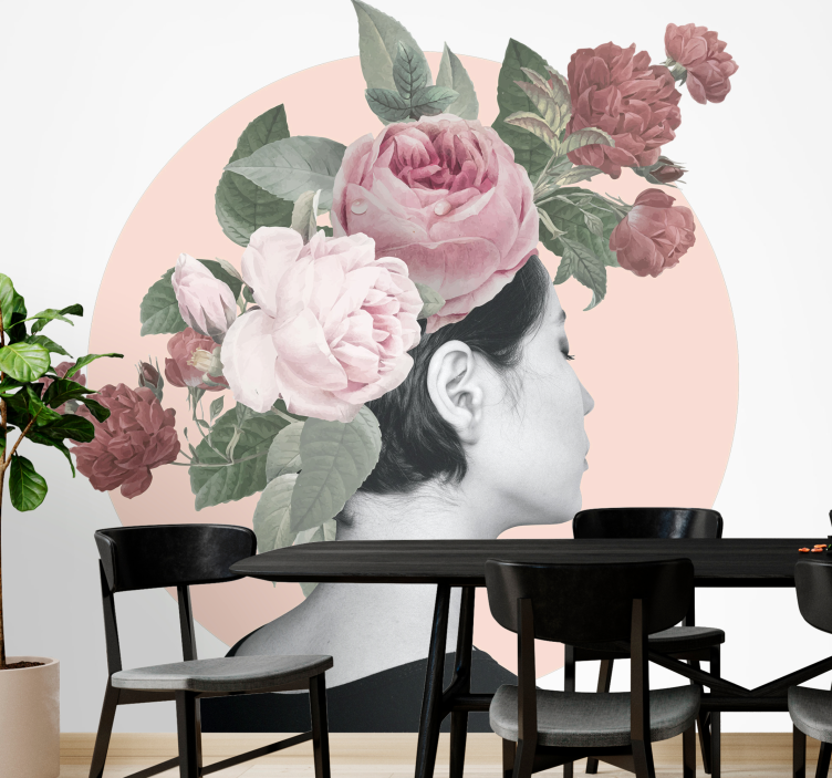 Flower mural floral hair adornment - TenStickers