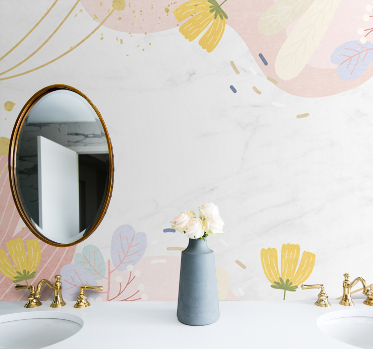 Flower mural floral pattern accents - TenStickers