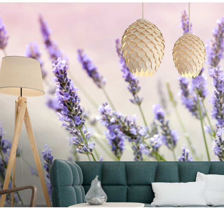 Flower mural lavender floral elegance - TenStickers
