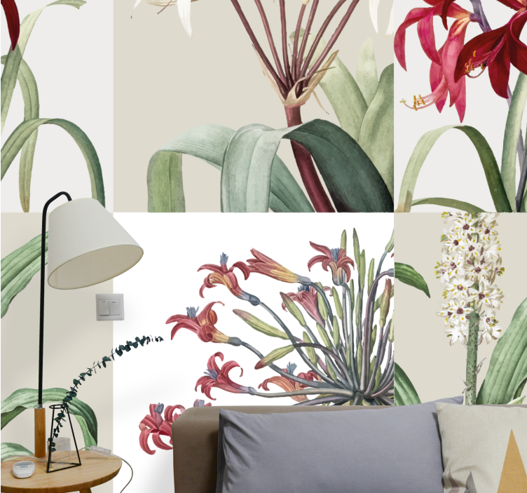 Flower mural ornamental floral design - TenStickers