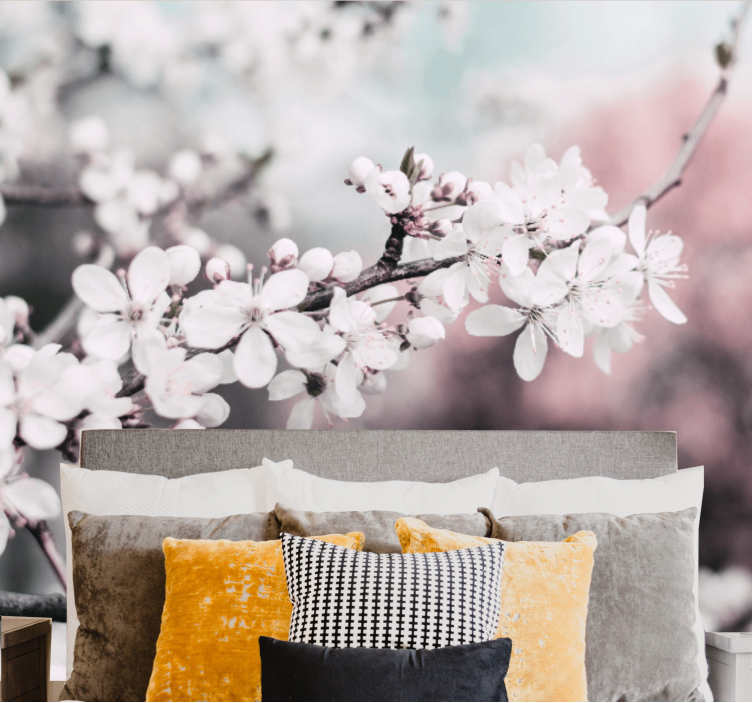 Flower mural sakura bloom branch design - TenStickers