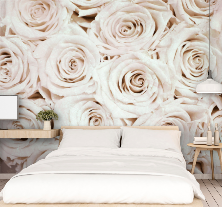 Flower mural soft rose arrangement - TenStickers