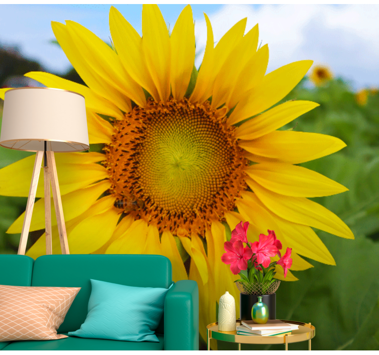 Flower mural sunflower blooming beauty - TenStickers