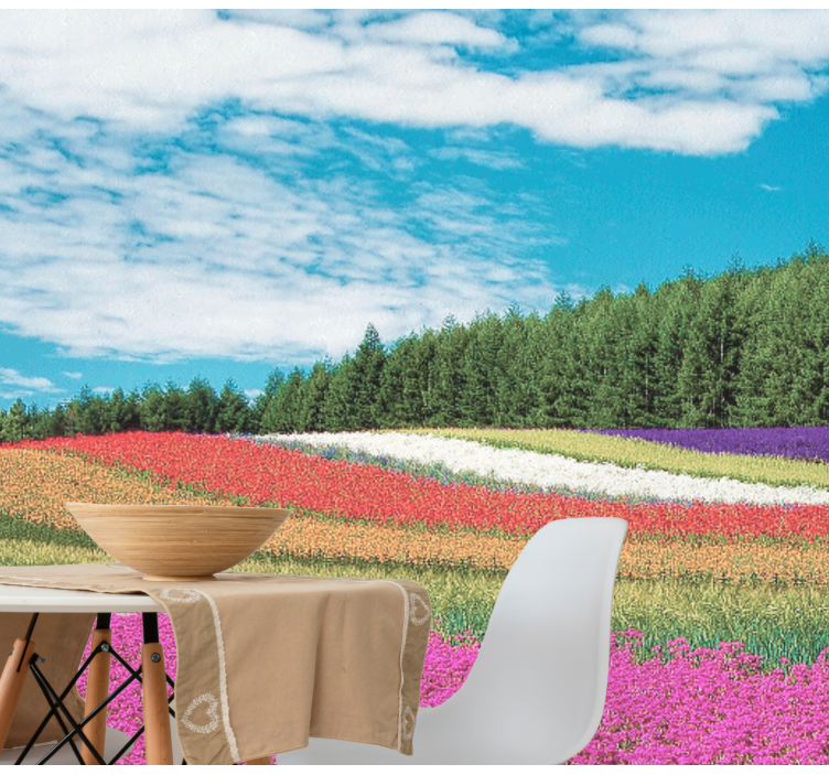 Flower mural vibrant floral landscape - TenStickers