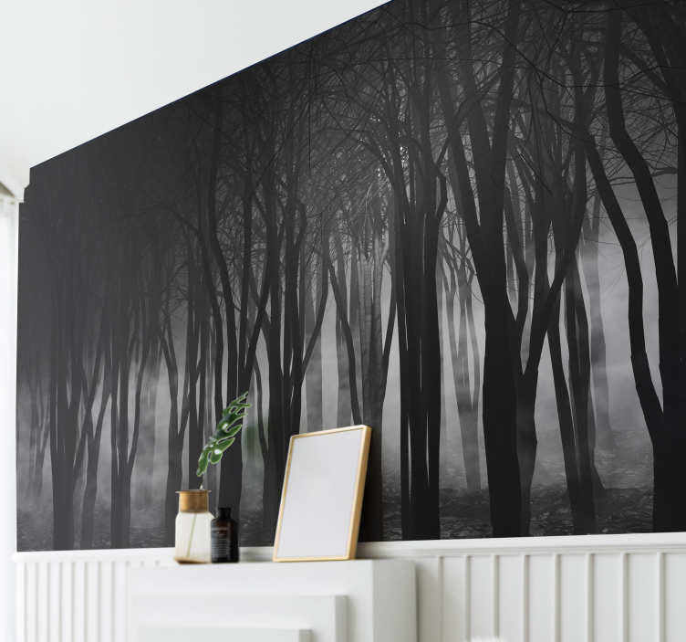 Foggy forest photo wall mural - TenStickers