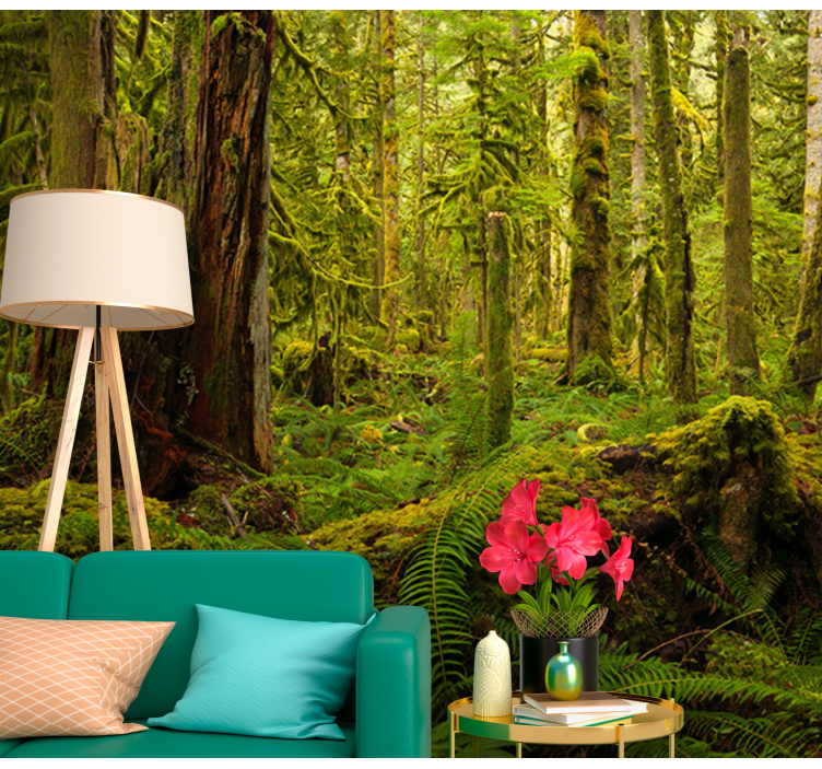 forest green nature wall mural - TenStickers