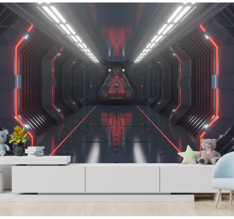 Futuristic Corridor 3d wall mural - TenStickers